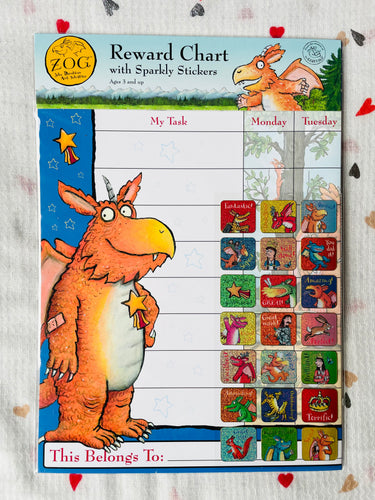 Zog Reward Chart with Sparkly Stickers Paper Projects